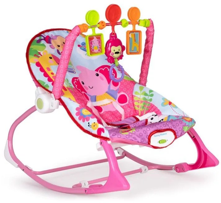 Sedia a dondolo per bambini ECOTOYS in rosa 3in1