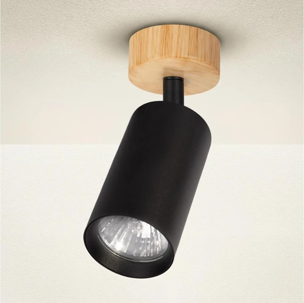 Brilagi - Faretto SELE 1xGU10/30W/230V nero/finitura rovere