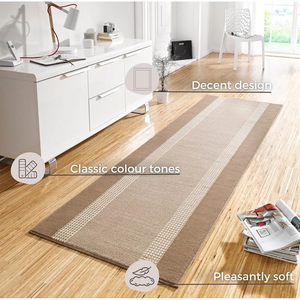 Runner beige-marrone , 80 x 300 cm Basic - Hanse Home