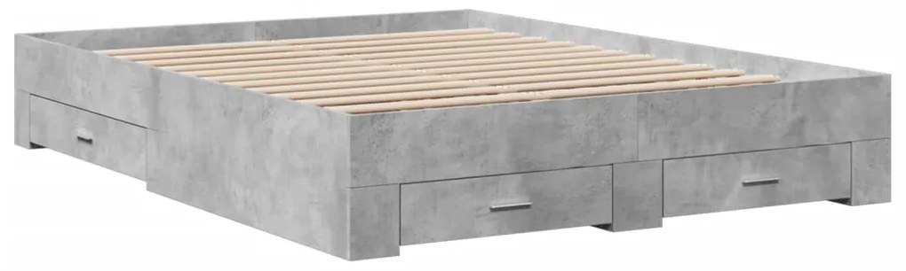 Giroletto cassetti grigio cemento 140x200 cm legno multistrato