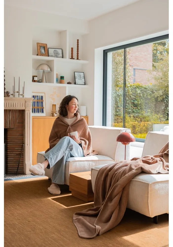 Coperta marrone in micropile 150x200 cm Tomo – Tiseco Home Studio