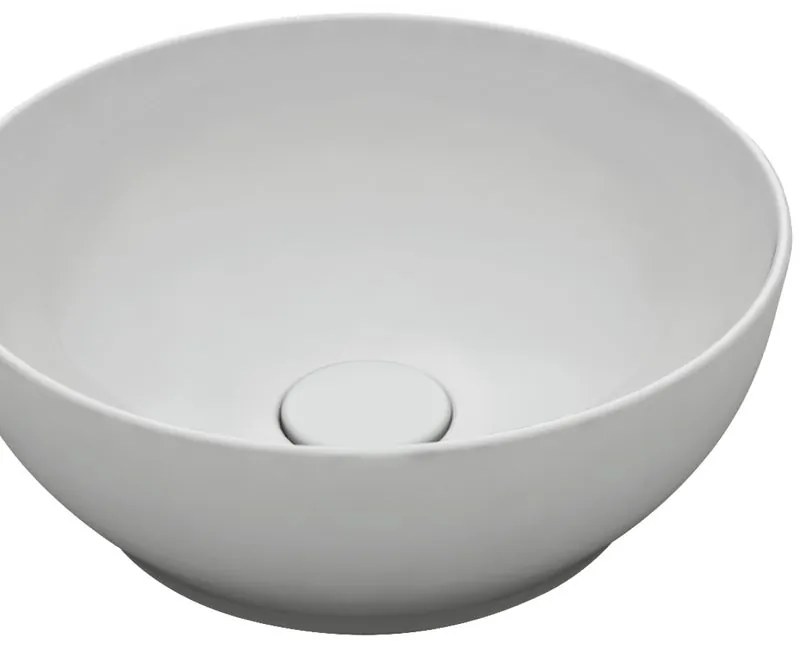 Lavabo da appoggio OLYMPIA CERAMICA tondo piletta non inclusa in ceramica bianco piletta non inclusa