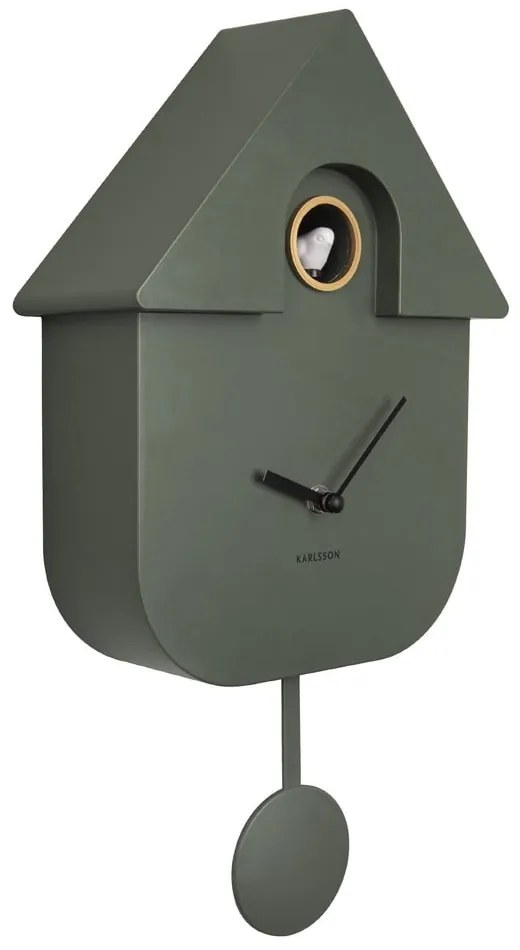 Orologio da parete verde , 21,5 x 41,5 cm Modern Cuckoo - Karlsson