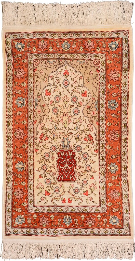 Hereke Tappeto 60 x 100 Beige (Tacchino) Annodato A Mano