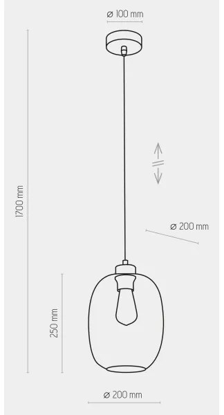 Lampadario su corda ELIO 1xE27/15W/230V
