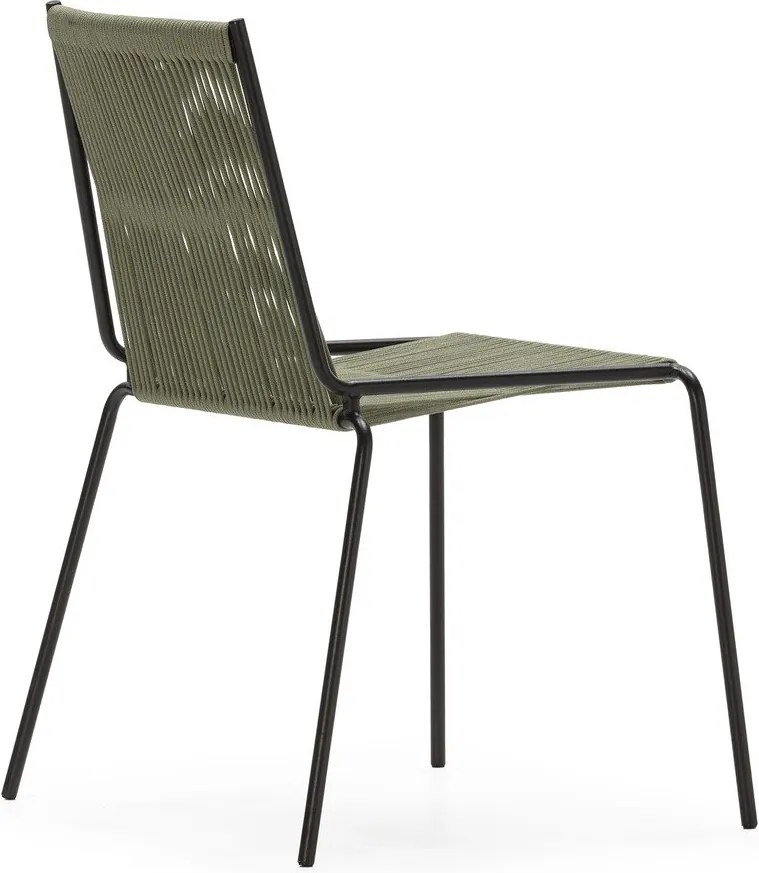 Sedie da pranzo in set verdi in metallo impilabili 2 pz Emily – Marckeric