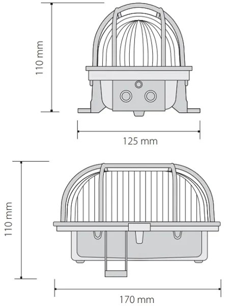 Plafoniera da esterno OVAL 1xE27/60W/230V IP44 rosso