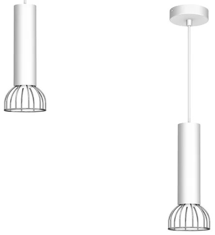 Lampadario su corda DANTE 1xGU10/25W/230V argento/cromo lucido