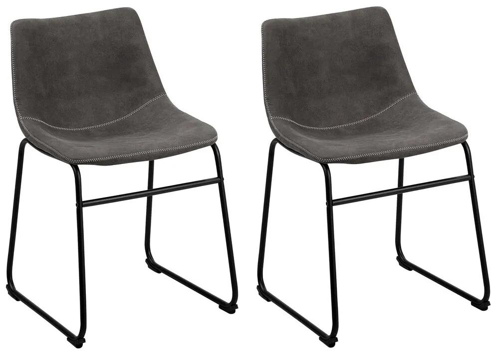 Set di 2 sedie tessuto grigio BATAVIA Beliani