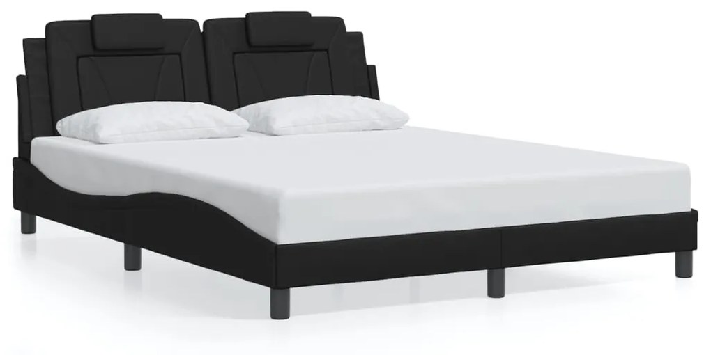 Giroletto con luci led nero 160x200 cm in similpelle