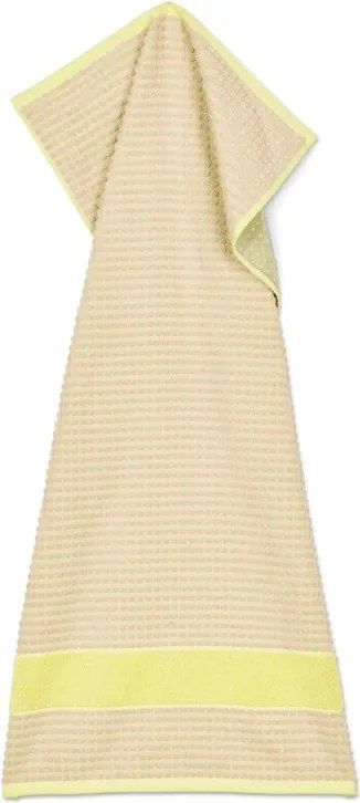 Asciugamano tipo terry giallo e rosa in cotone organico 50x100 cm Check – JUNA
