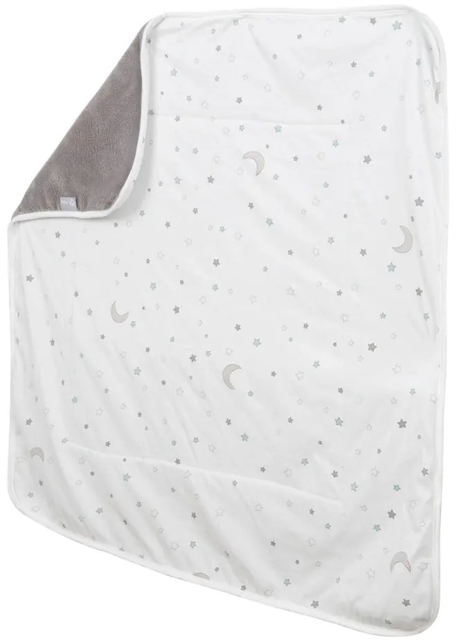 Coperta per neonati in cotone bianco e grigio 80x80 cm Strenenzauber - Roba