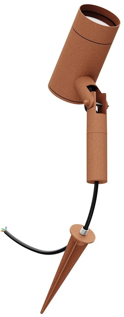 Faretto con Picchetto GU10 da Giardino Orientabile Serie SHADOW - Corten