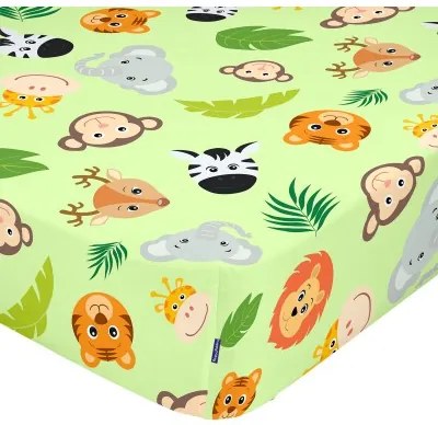 Lenzuolo con angoli HappyFriday MR FOX Multicolore Verde Chiaro 70 x 140 x 14 cm animali