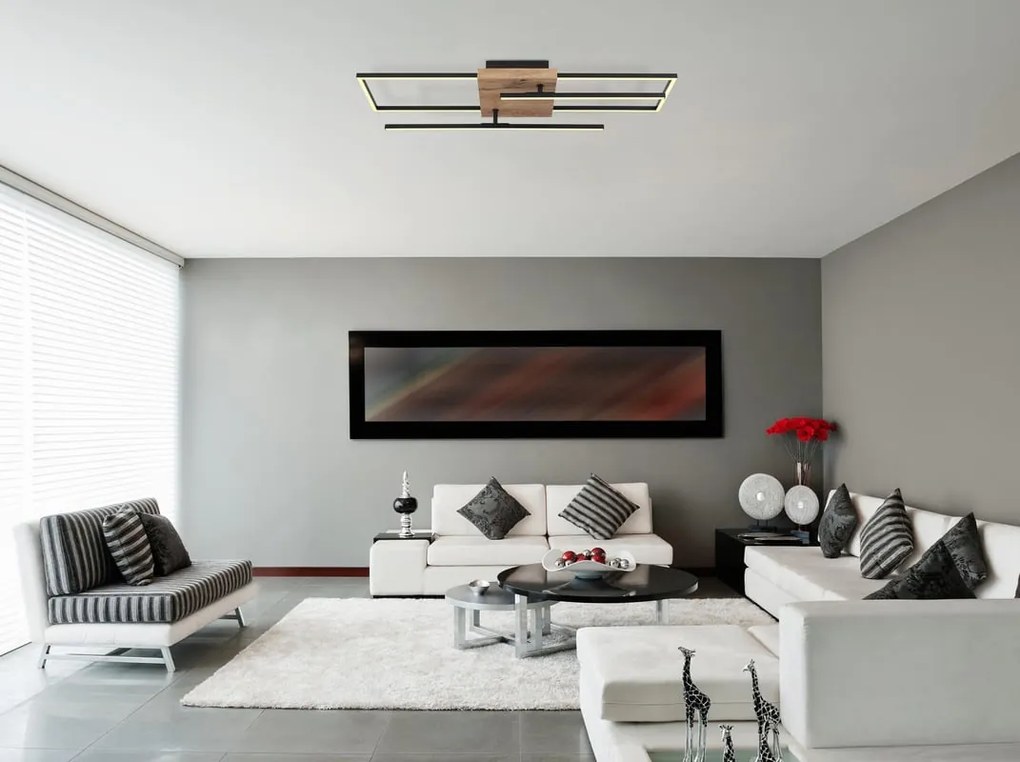 Plafoniera LED Kendra nero IP20 bianco caldo GLOBO