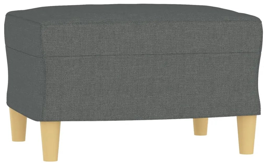 Poltrona con poggiapiedi grigio scuro 60 cm in tessuto