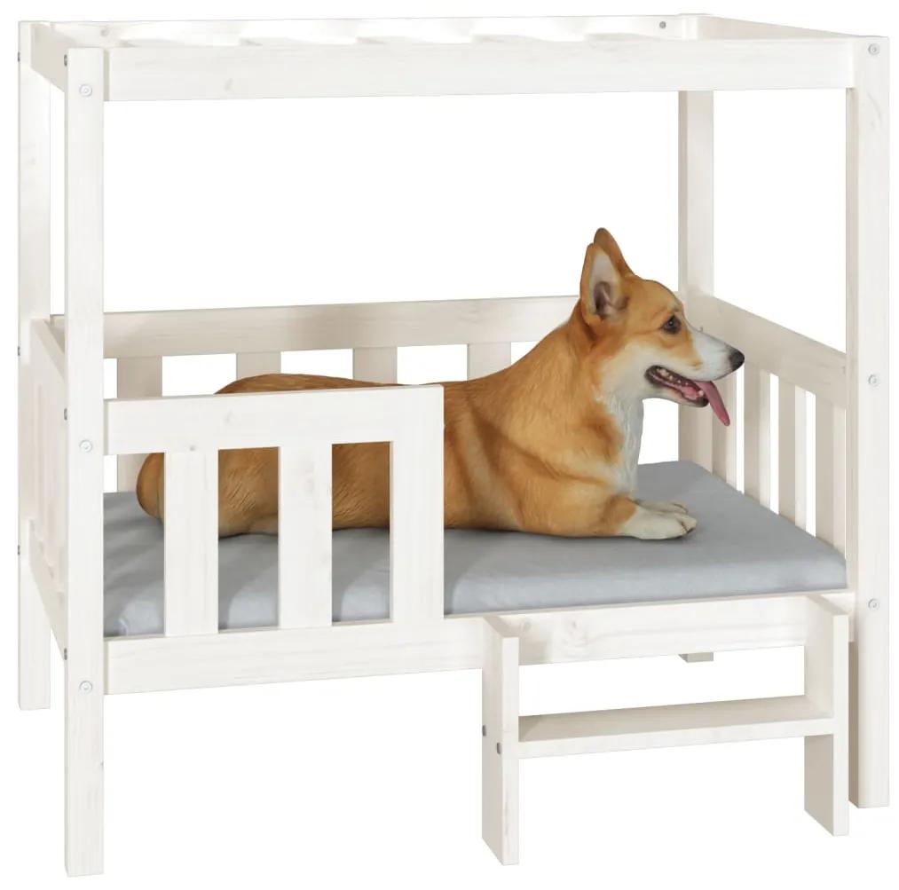 Cuccia per cani bianco 95,5x73,5x90cm in legno massello di pino
