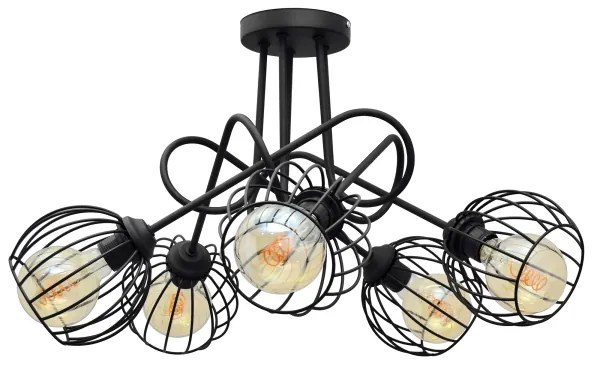 Lampadario a plafone OXFORD 5xE27/15W/230V nero