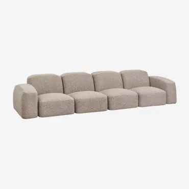 Divano Componibile Bastian 4 Pezzi Tessuto Bouclé Marrone Moka - Sklum