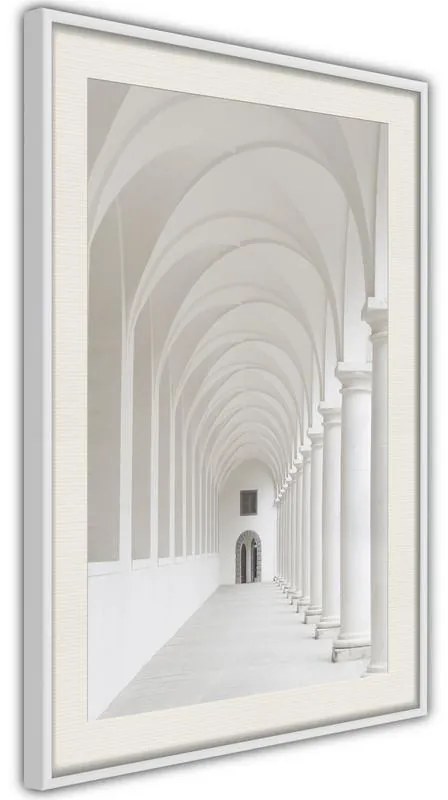 Poster  White Colonnade  Cornice Quadri Cornice d'oro con passe-partout, Larghezza x Altezza Home decor 40x60