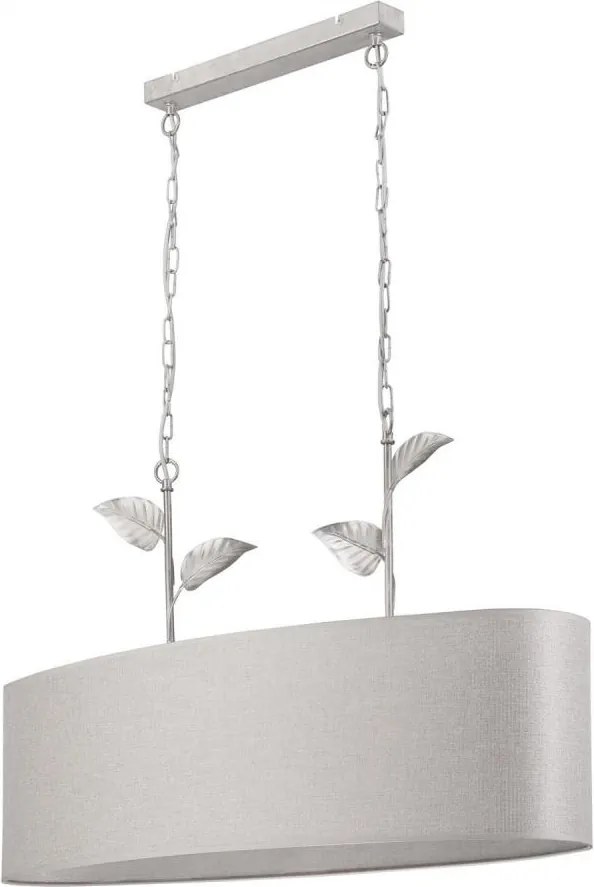 Lampadario a catena NOEMI 2xE27/60W/230V argento/bianco patinato