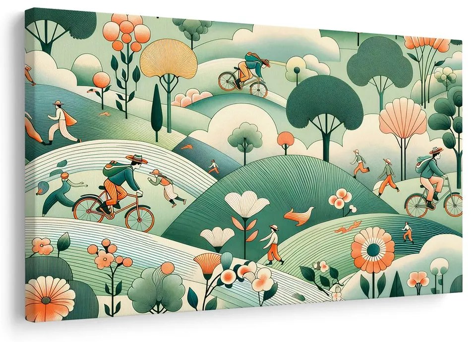 Quadro su tela – Gita in bici nel paesaggio