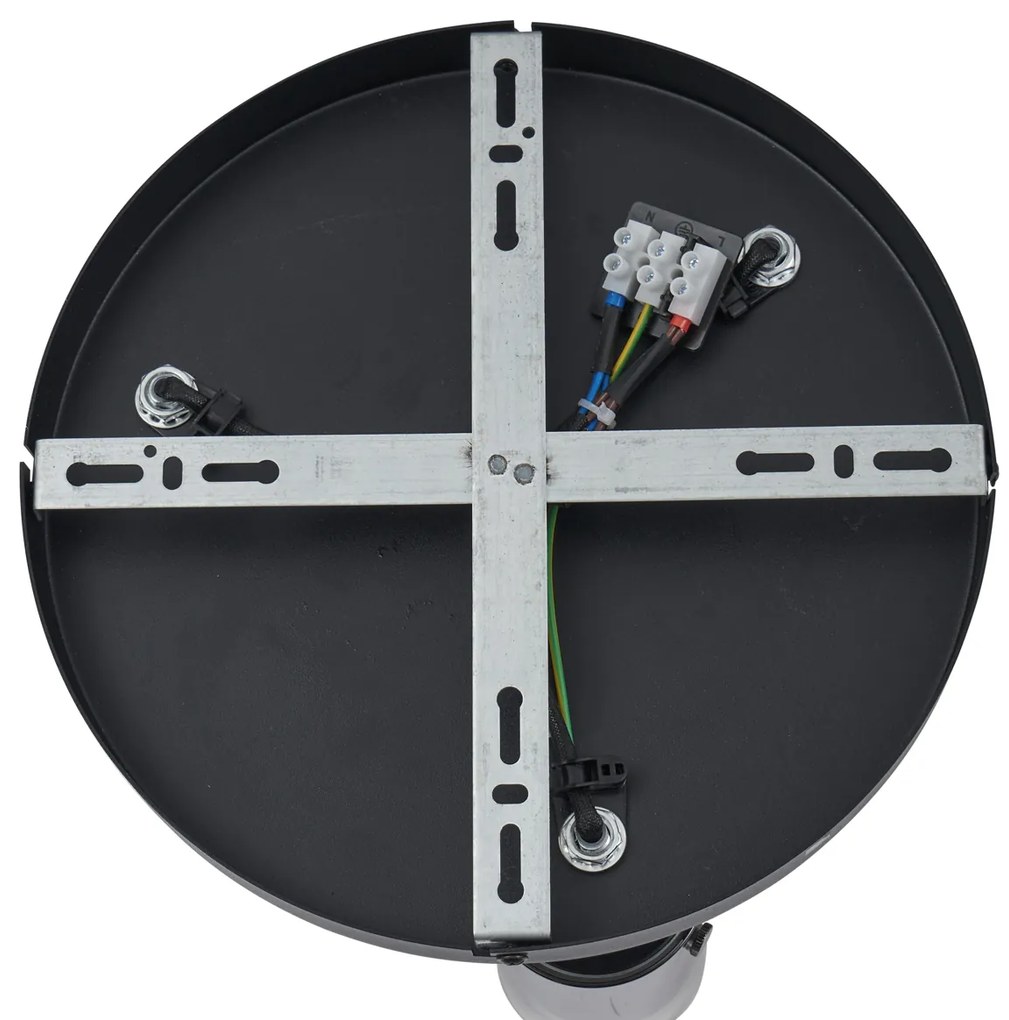 Faretto da soffitto color canna di fucile rotondo a 3 luci ruotabile e regolabile - Drain