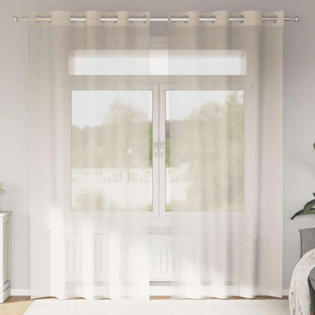 Tende İn Voile Con Occhielli 2 Pz Crema 140x245 Cm /