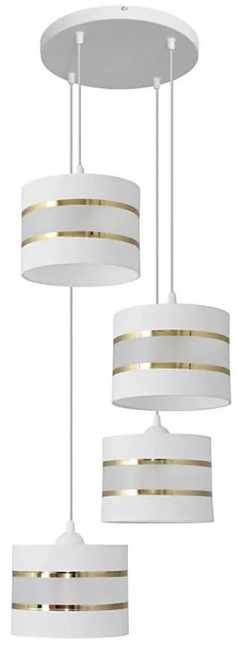 Lampadario a sospensione con filo HELEN 4xE27/15W/230V bianco/oro