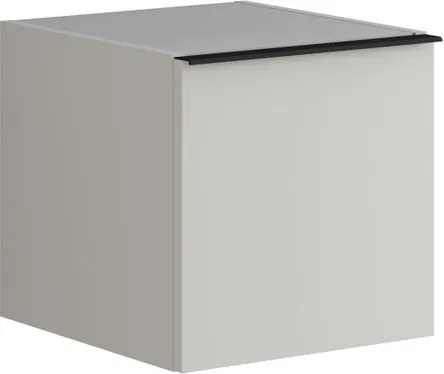 Base laterale Pixel con anta Plain laccato opaco Beige Greige e maniglia alluminio nero opaco L.40 H.40 P.45,5 cm.