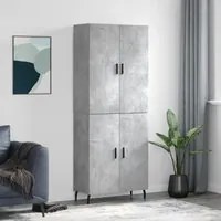 Credenza Grigio Cemento 69,5x34x180 cm in Legno Multistrato 3195695