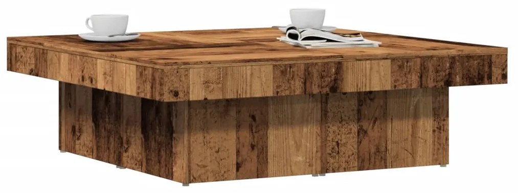 Tavolino Da Salotto Legno Antico 90x90x28 Cm İn Truciolato /