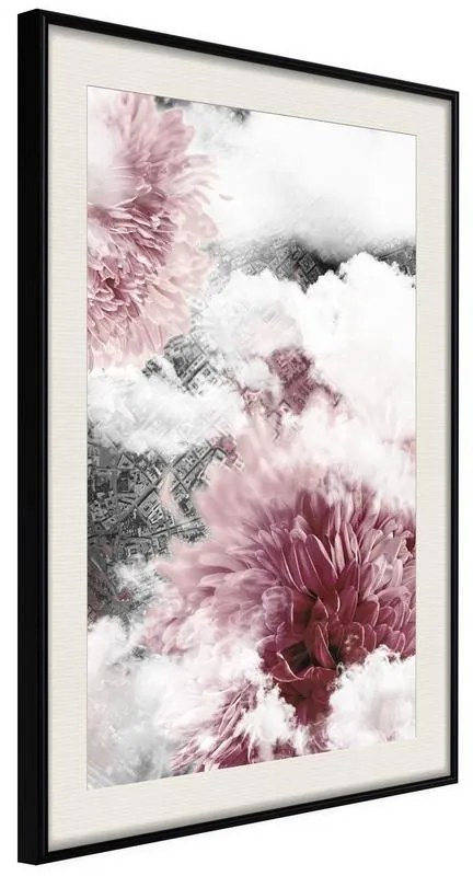 Poster  Flowers in the Sky  Cornice Quadri Cornice nera con pass-partout, Larghezza x Altezza Home decor 20x30