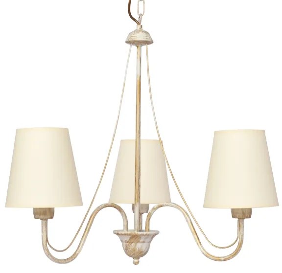 Lampadario a sospensione con catena MALBO 3xE27/15W/230V beige