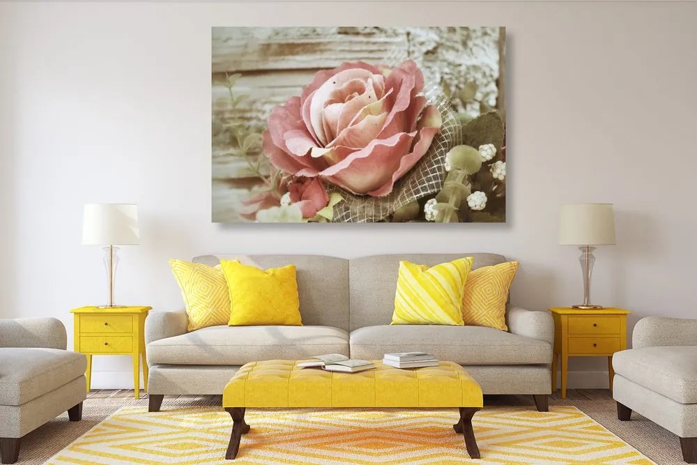 Stampa su tela – Rosa vintage rosa