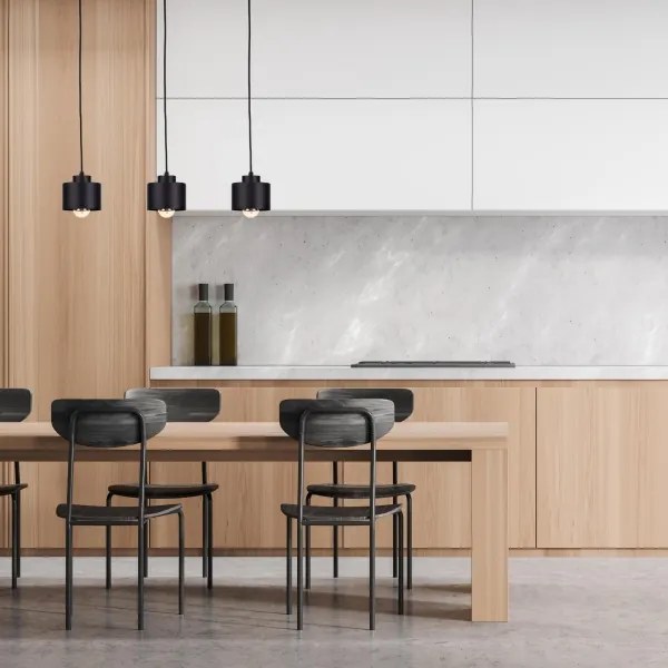 Lampadario a sospensione con filo SIMPLY BLACK 3xE27/60W/230V