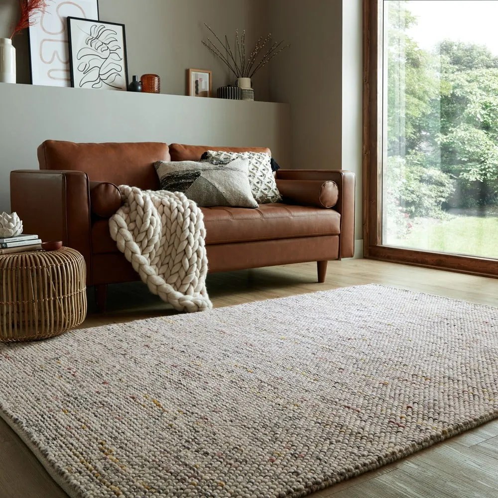 Tappeto crema tessuto a mano con lana 160x230 cm Minerals - Flair Rugs