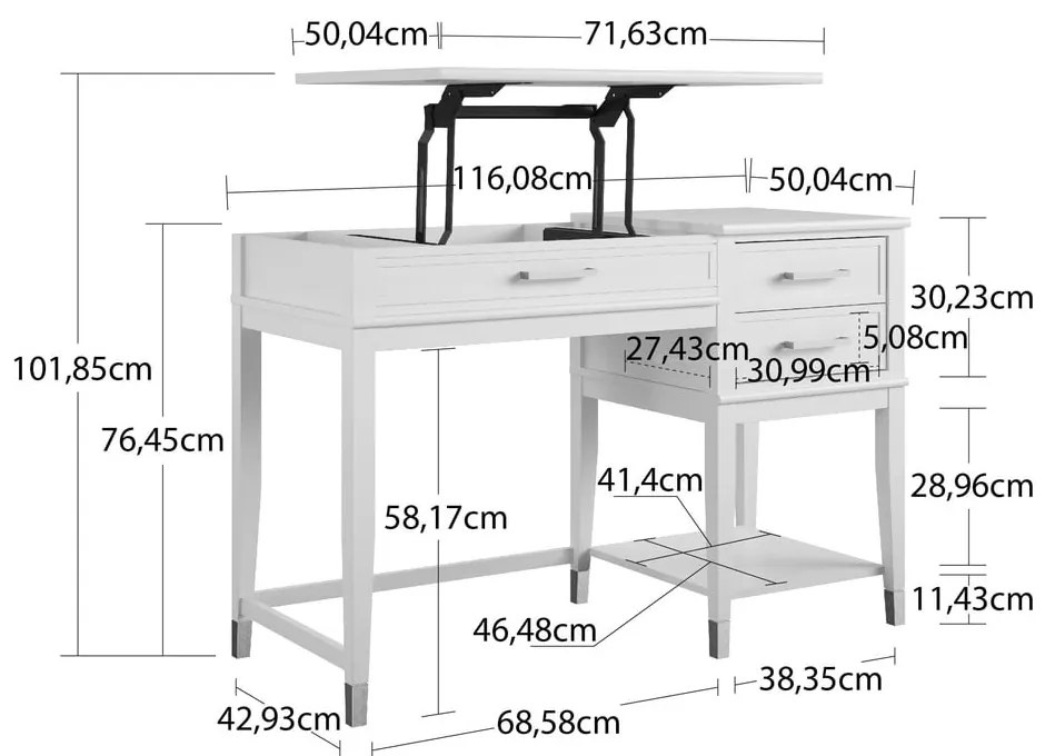 Scrivania 49x115 cm Westerleigh - CosmoLiving by Cosmopolitan