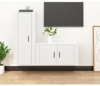 Set di Mobili Porta TV 2 pz Bianco in Legno Multistratocod mxl 124769