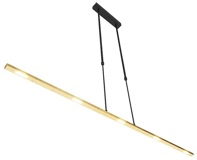 Lampada a sospensione nera con oro incl. LED dimmerabile - Bold