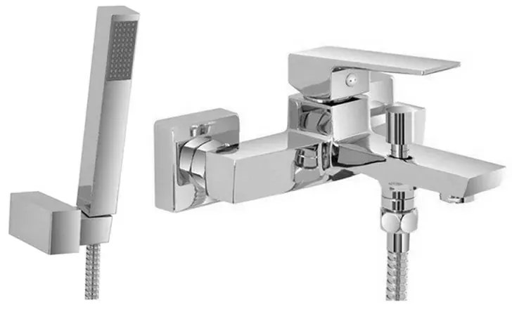 Set miscelatori cromati lavabo bidet e vasca con kit doccia Kubo