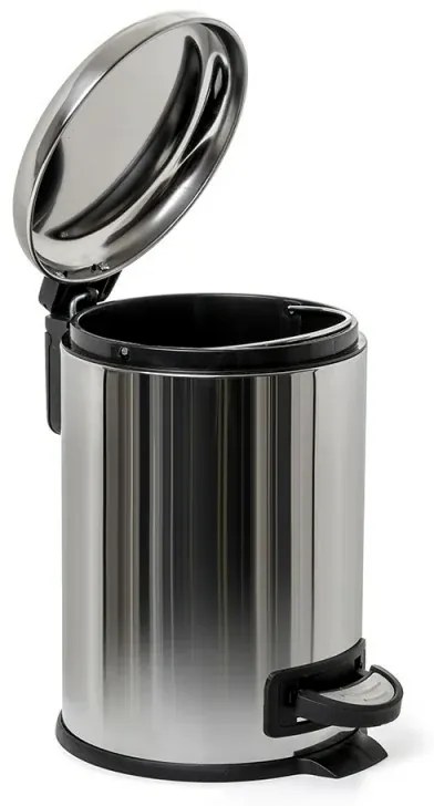 Pattumiera bagno con pedale inox cromo con secchio interno estraibile
