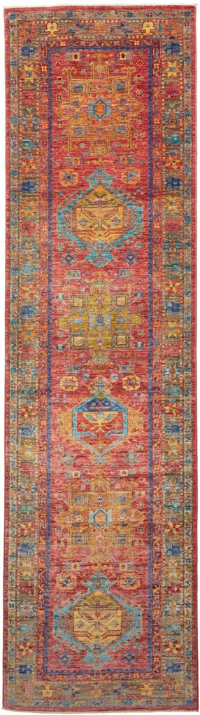 Samarkand Tappeto 300 x 80 Rosso (Pakistan) Annodato A Mano