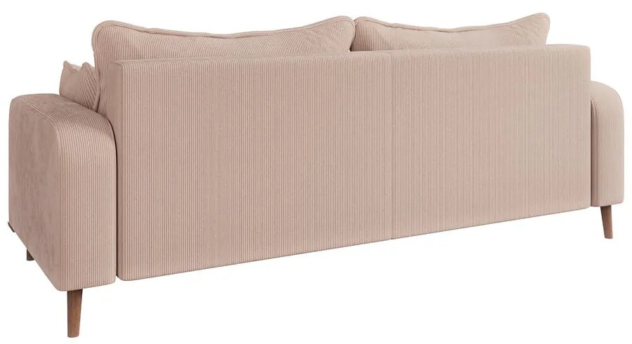 Divano beige in velluto a coste 220 cm Beata - Ropez