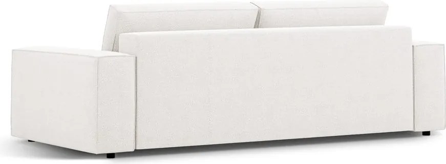 Divano letto bianco in tessuto bouclé 247 cm Jodie - Micadoni Home
