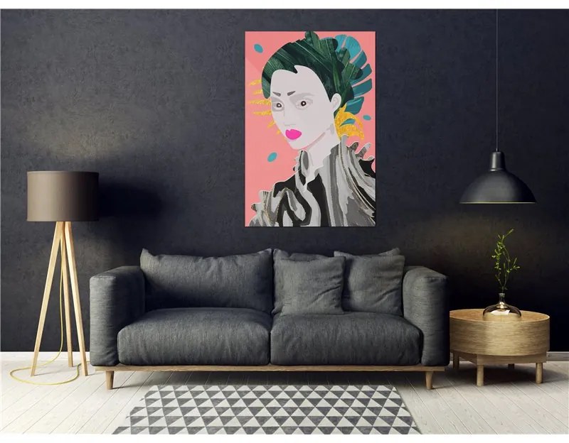 Quadro Asian Style (1 Part) Vertical  Colore Rosa, Dimensioni e Misure 40x60