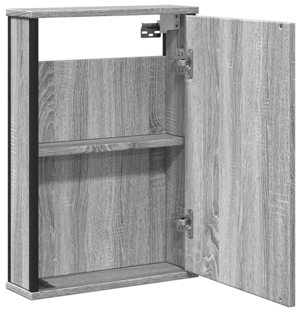 Mobile specchio da bagno grigio sonoma 42x12x60 cm multistrato