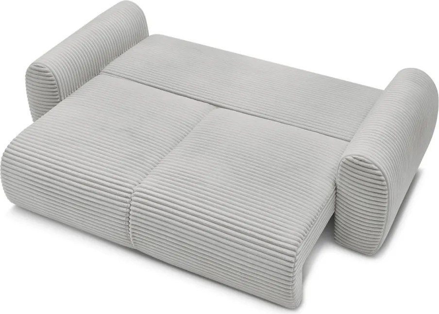 Divano in grigio chiaro allungabile con rivestimento in velluto a coste 257 cm Lucien – Bobochic Paris