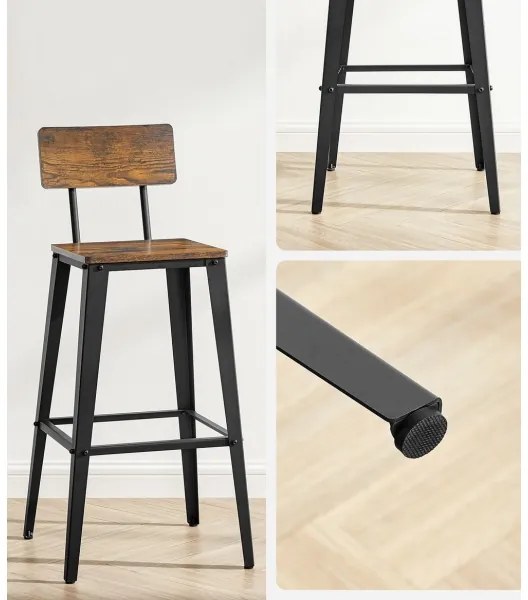 Sgabello da bar AVEN marrone/nero