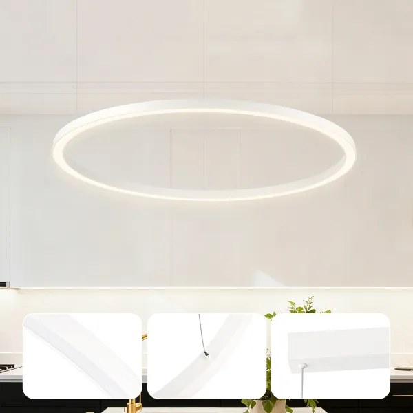 Brilagi - LED dimmerabile. Lampadario sospeso con cavo PORTOFINO LED/60W/230V Ø 80 cm bianco + telecomando